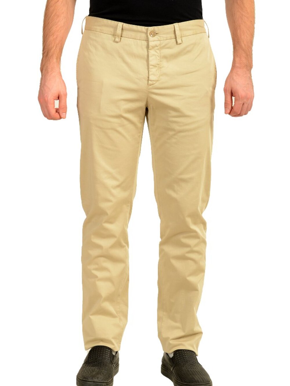 Malo Men's Beige Flat Front Casual Pants US 34 IT 50
